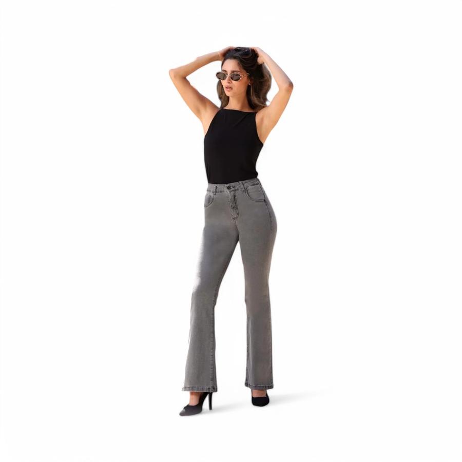 Jeans Mujer Mohicano Jeans Millie Flare Gris