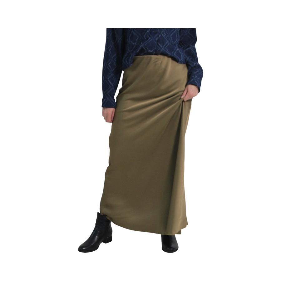 Falda Midi Satin Verde Distrito ItalianoVerde Talla Unica