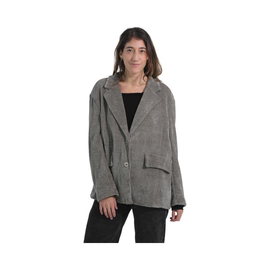 Blazer Distrito Italiano Corte Clásico Verde GrisáceoVerde S