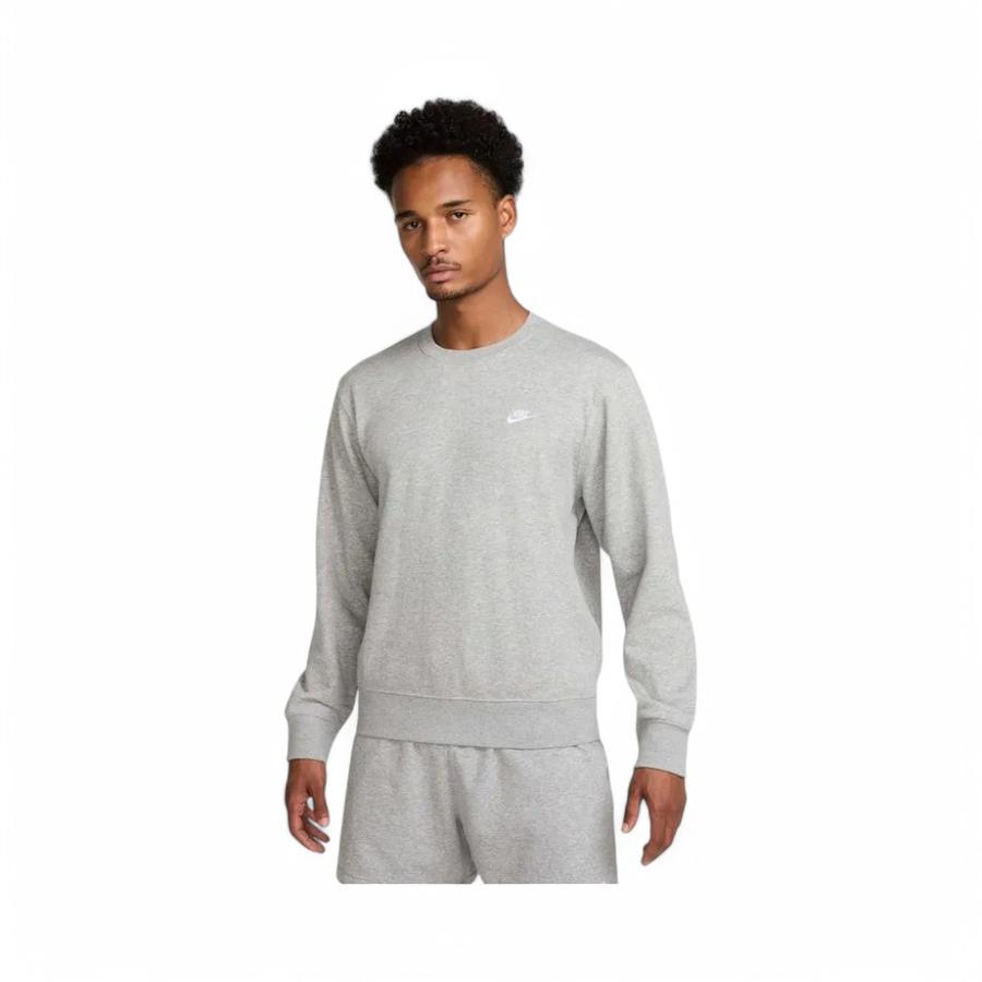 Polerón Hombre Nike Club French Terry Gris ClaroGris S