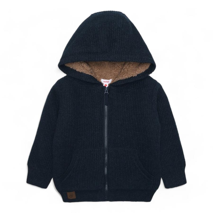 Chaleco Niño Osito Con Gorro Azul
