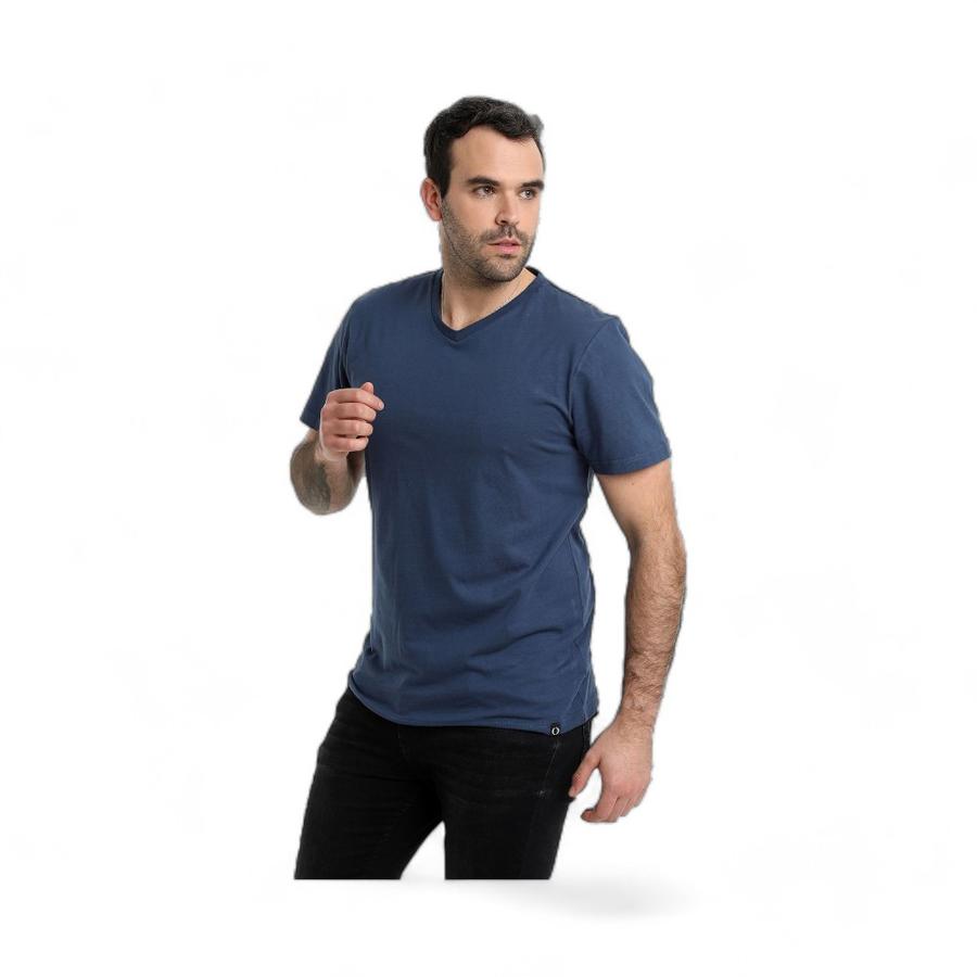 Polera Hombre Potros Roma Cuello V Azul Marino