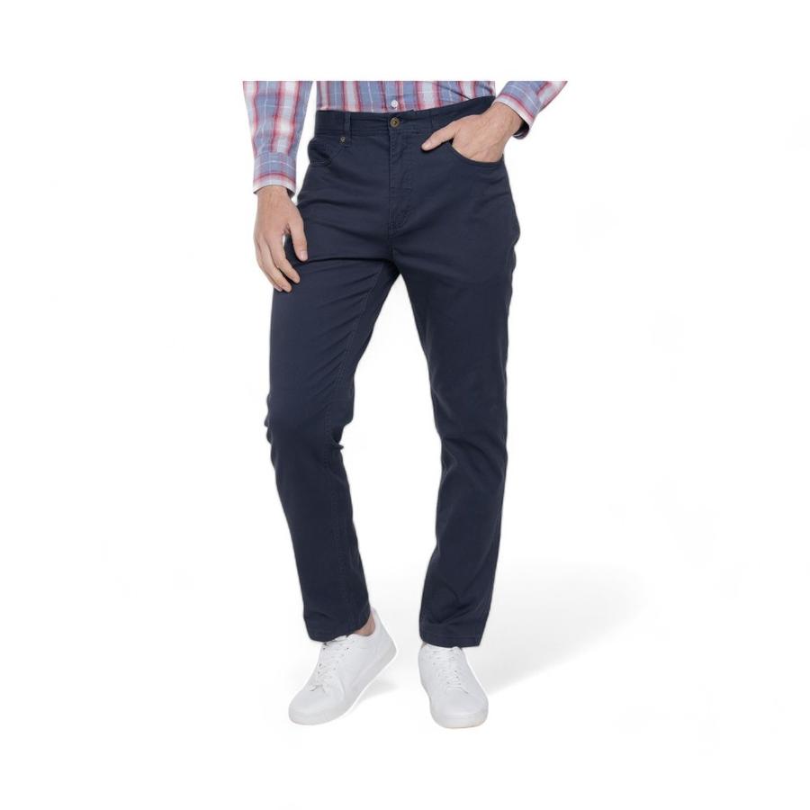 Pantalón Gabardina Hombre Potros Atenas Slim Fit Azul Marino