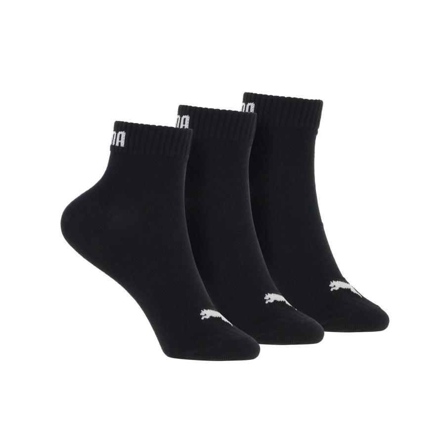 Pack 3 Calcetines Unisex Puma Quarter Plain Tobilleros Negro