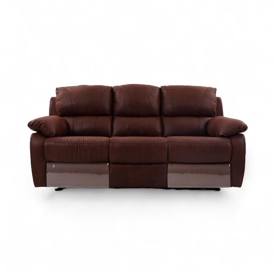 Sofá Reclinable Manual Rosen Orson 3 Cuerpos Café Brandy