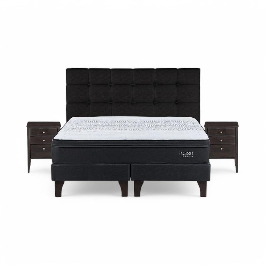 Cama Rosen Tempo Super King + Muebles Issey Negro