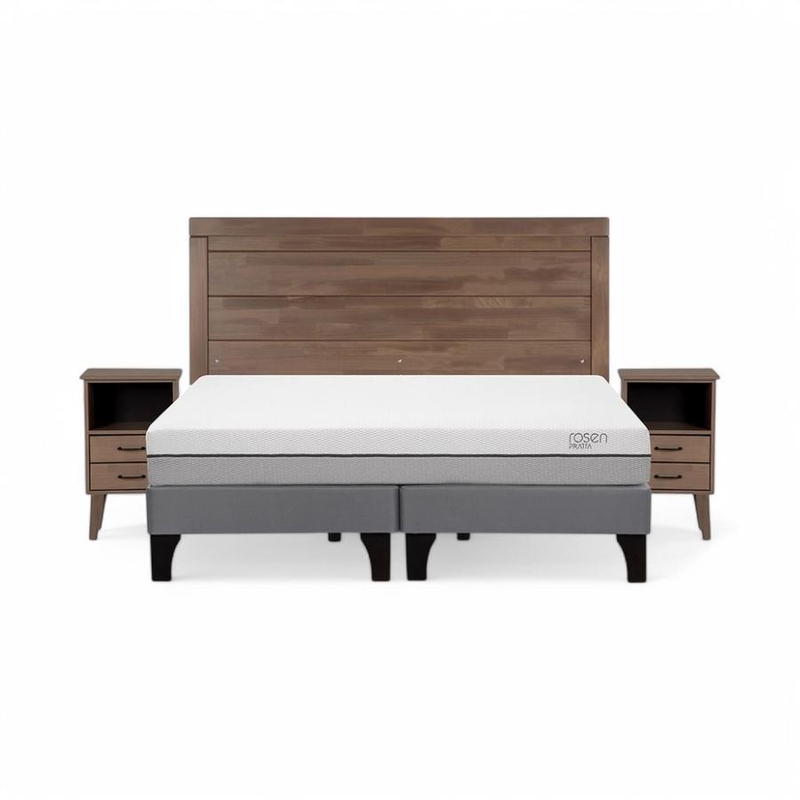 Cama Rosen Pratta King + Muebles Sicilia Café