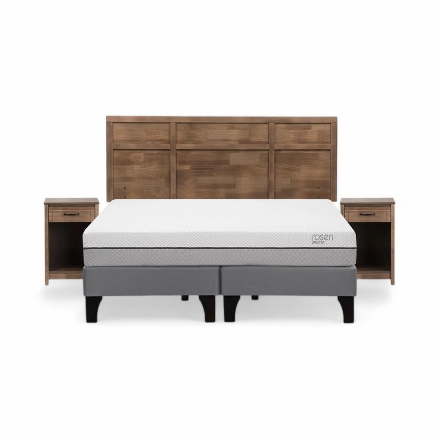 Cama Rosen Pratta 2 Plazas Dividido + Muebles Robin Café