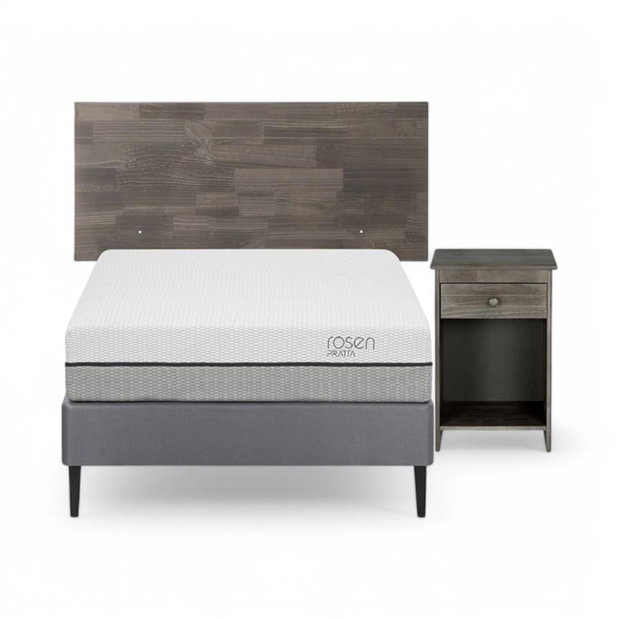 Cama Rosen Pratta 1 Plaza Acero + Muebles Tabor