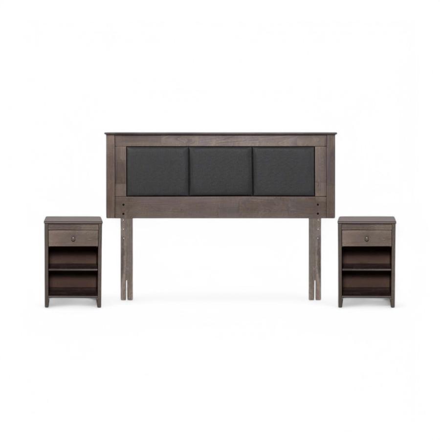 Set Muebles Rosen Rachel Madera 2 Plazas Gris
