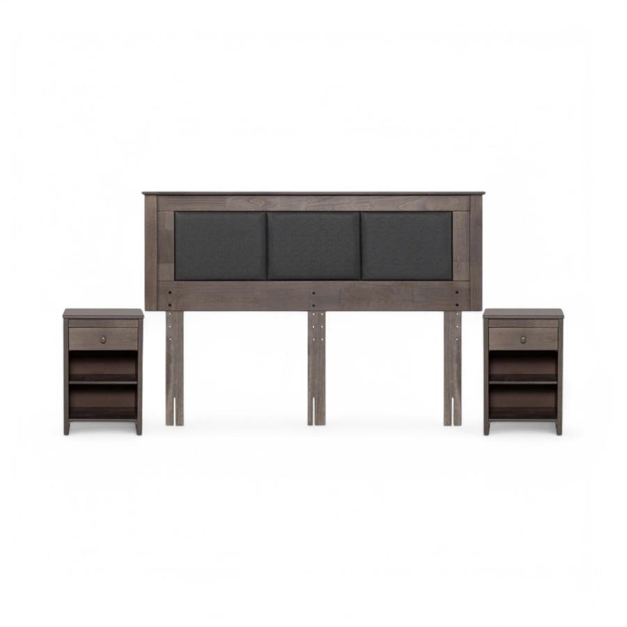Set Muebles Rosen Rachel Madera King Gris
