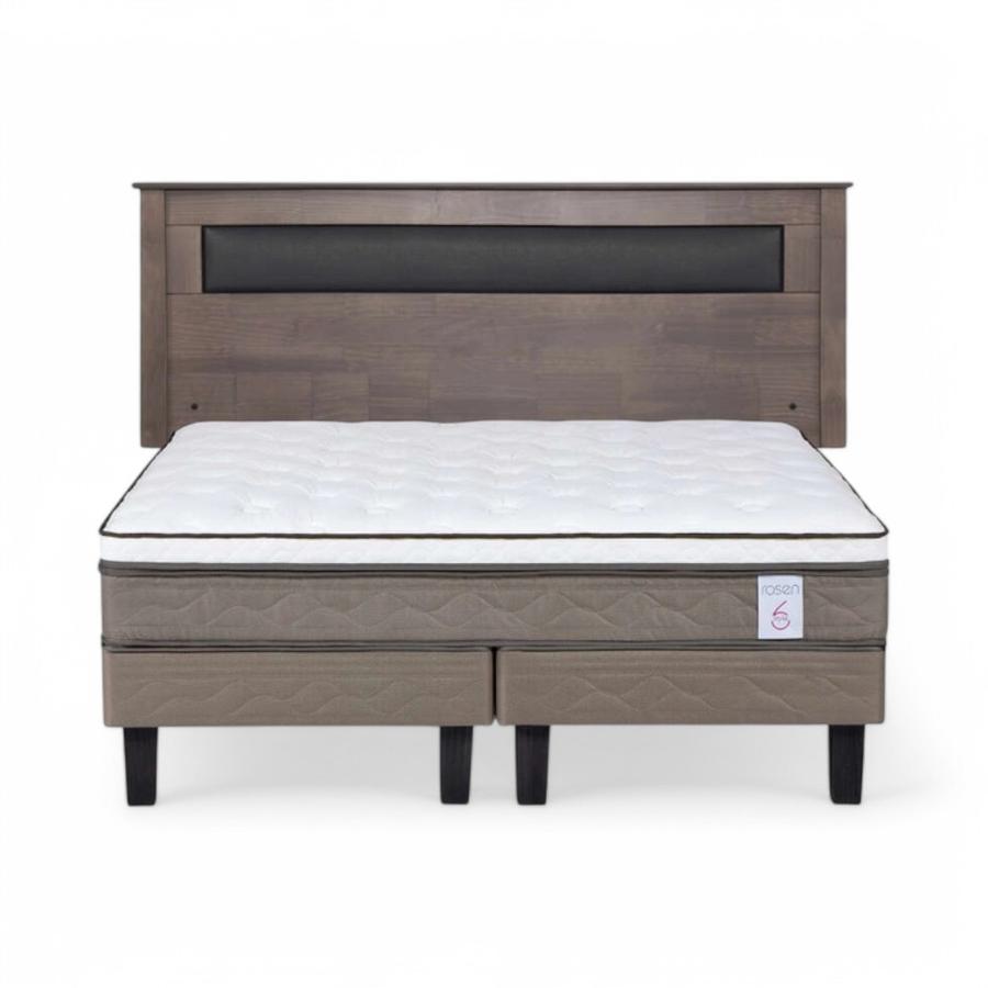 Cama Rosen NewStyle6 2 Plazas + Respaldo Ferrara Gris