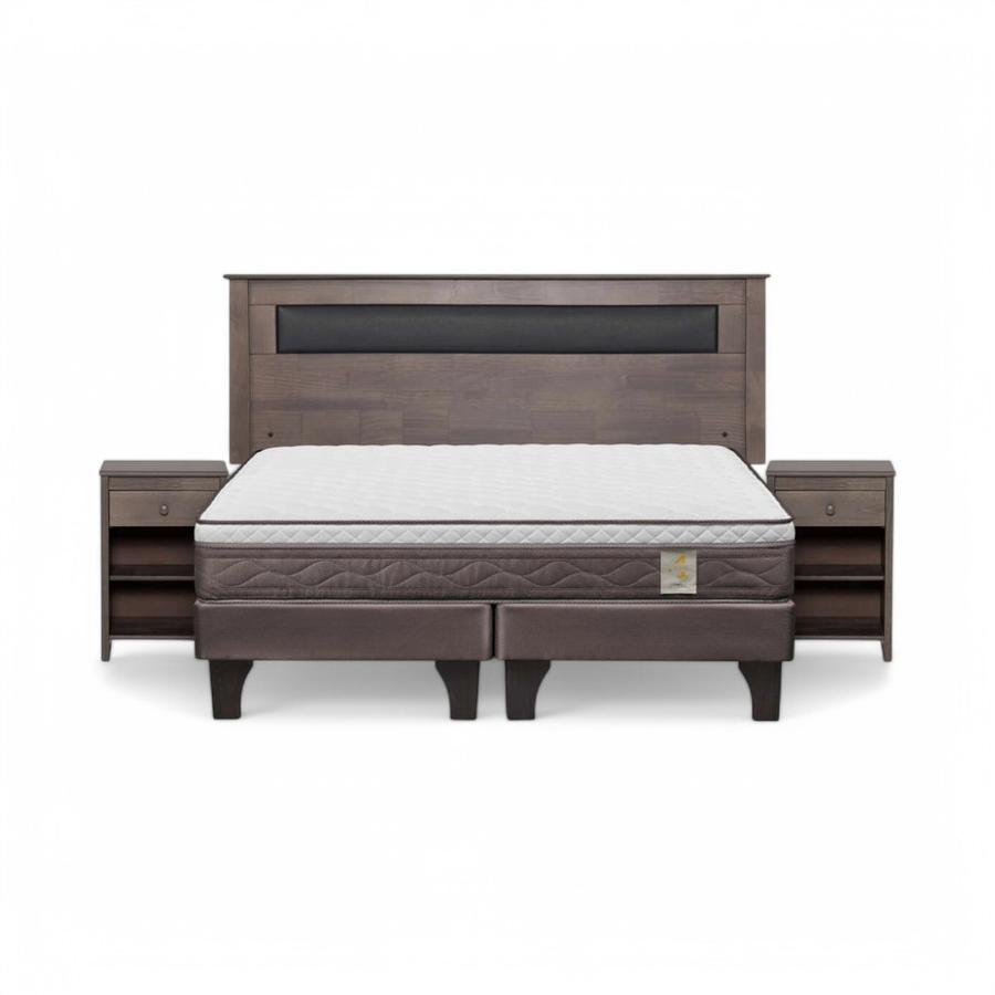 Cama Rosen NewStyle 4 Plus King + Muebles Ferrara Gris