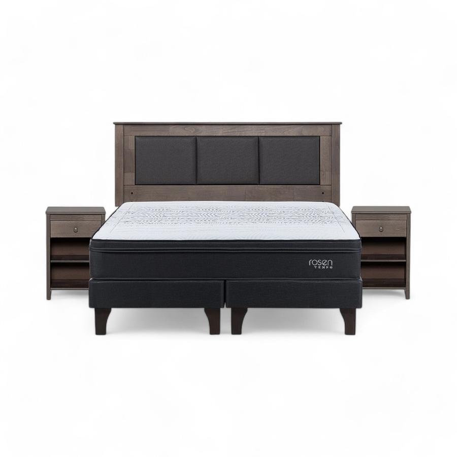 Cama Rosen Tempo King Dividida + Muebles Rachel