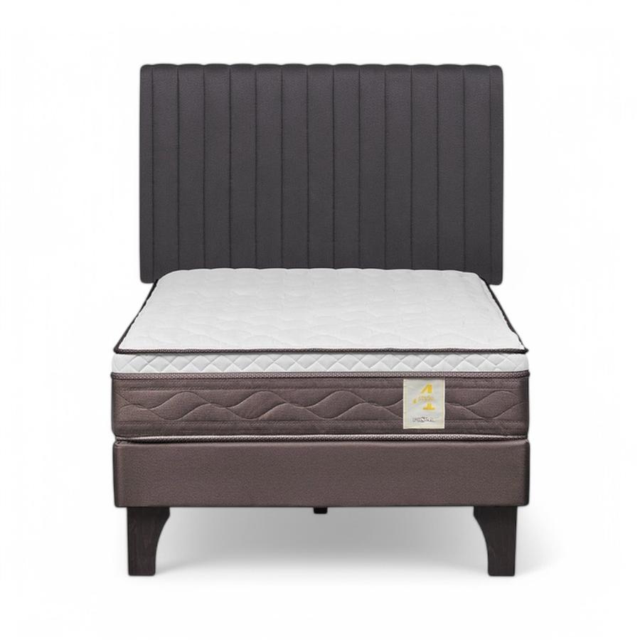 Cama Rosen NewStyle 4 Plus 1.5 Plazas + Respaldo Lucio Gris