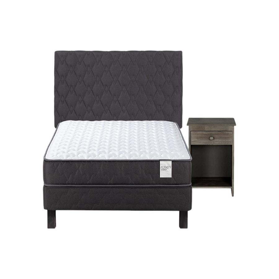 Cama Rosen Wave 1.5 Plazas + Muebles Ivar