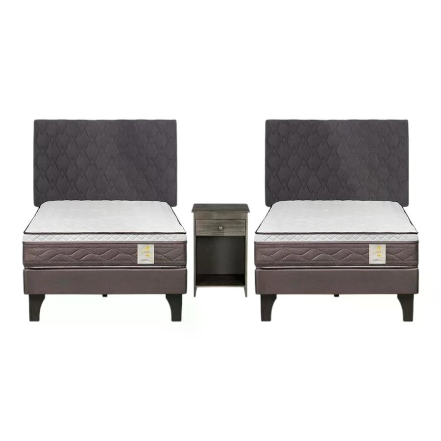 Cama Rosen Duplex 4 Plus 1 Plaza + Respaldo y Velador