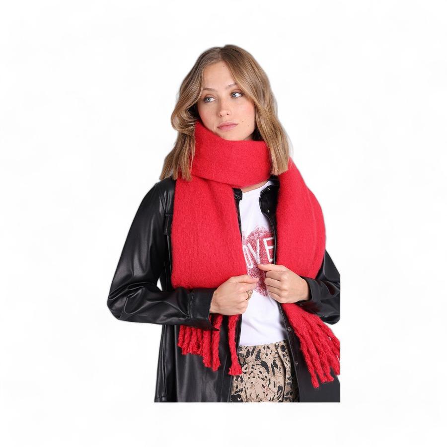 Bufanda Mujer Soviet Flecos Gruesos Rojo