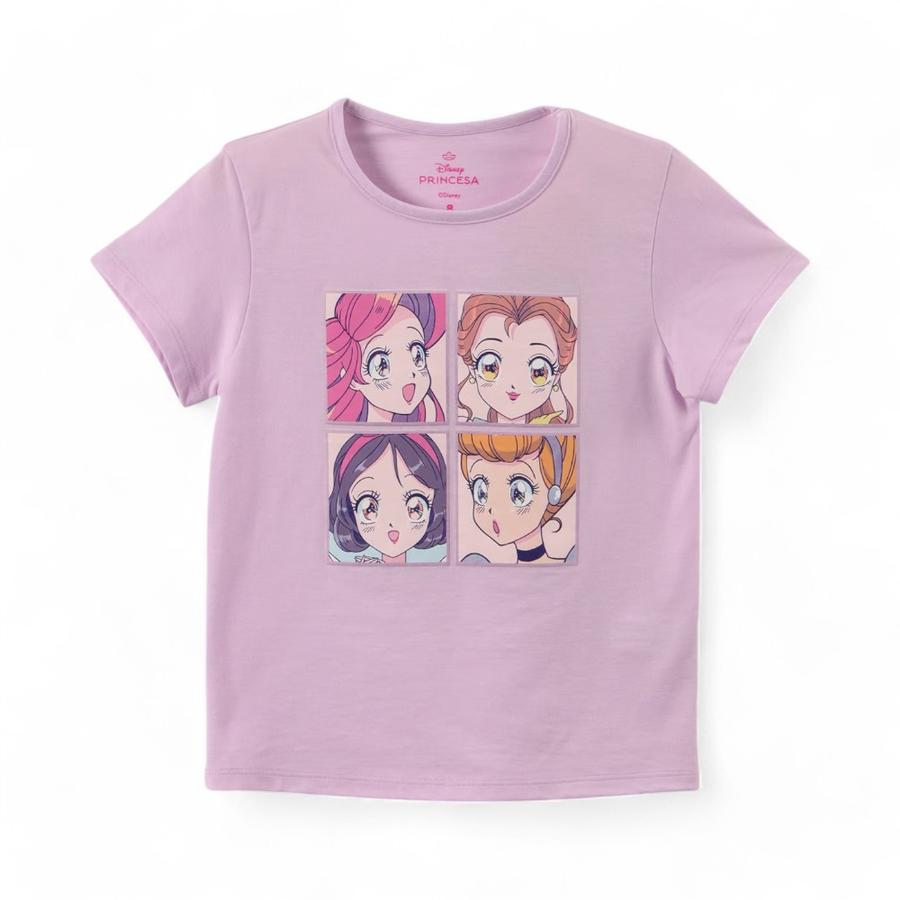 Polera Niñas TBC Princesas Disney Lila