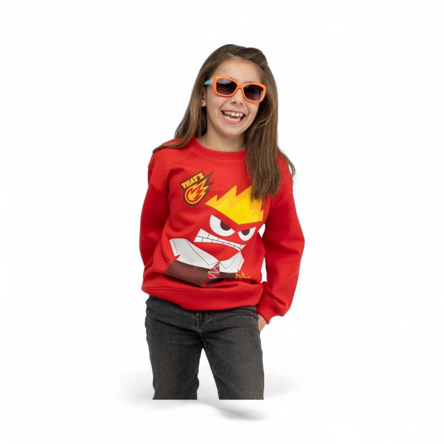 Polerón Cerrado Niños Disney Intensamente Furia Rojo
