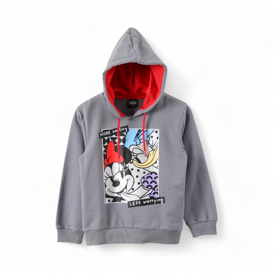 Polerón Infantil TBC Daisy Y Minnie Mouse Hoodie Gris Claro