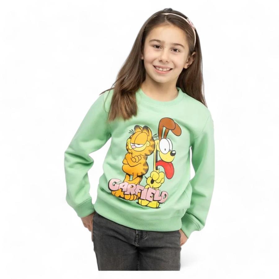 Polerón Cerrado Niña TBC Odie Garfield Verde