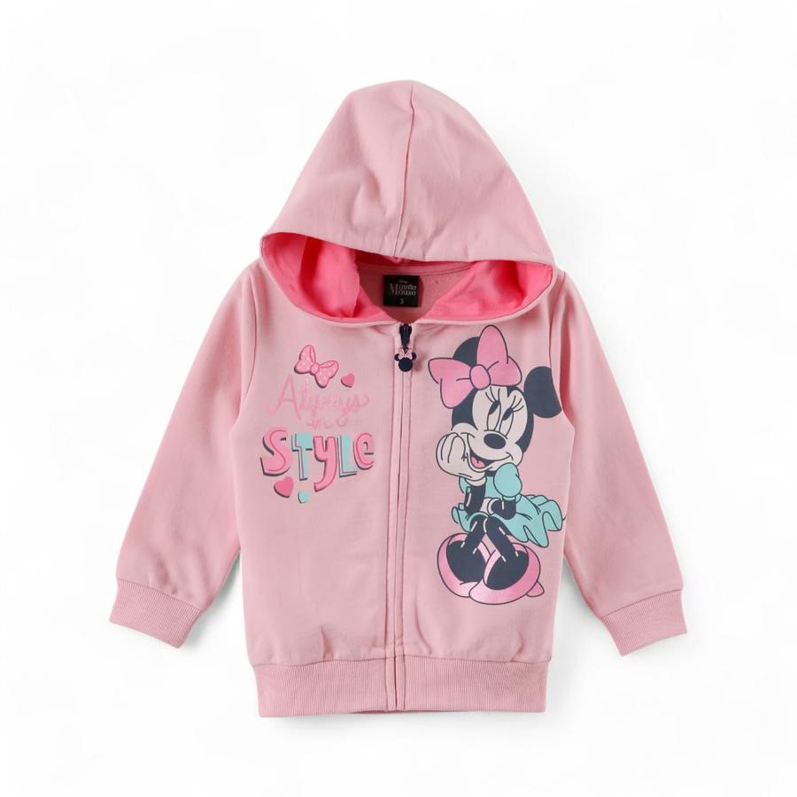 Polerón Infantil TBC MInnie Mouse Cerrado Rosado