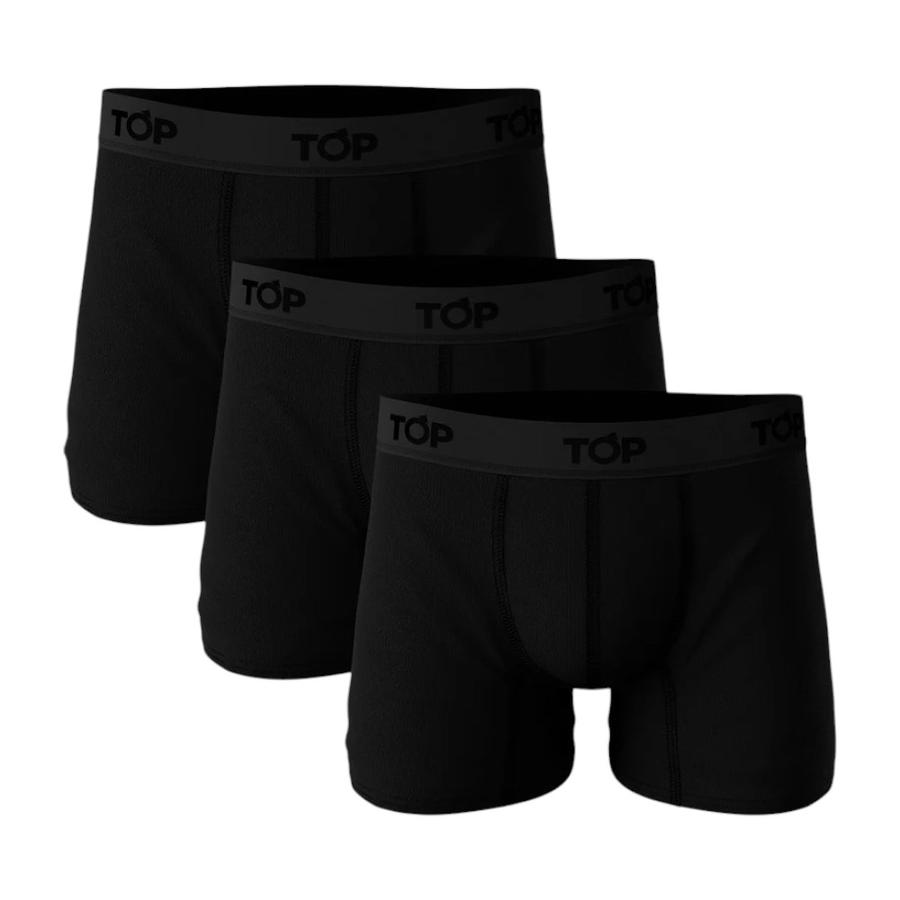 Pack 3 Boxer Medio Algodon Hombre Top 208negp3 Negro