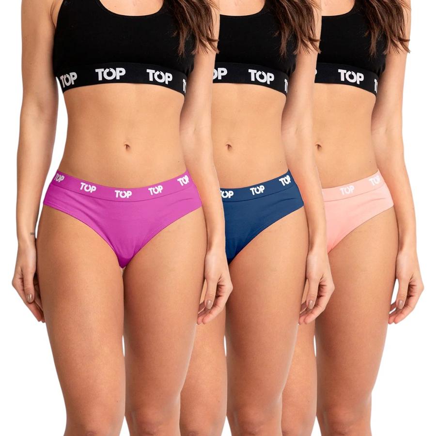 Pack 3 Calzón Bikini Algodón C10 Mujer TOP Multicolor