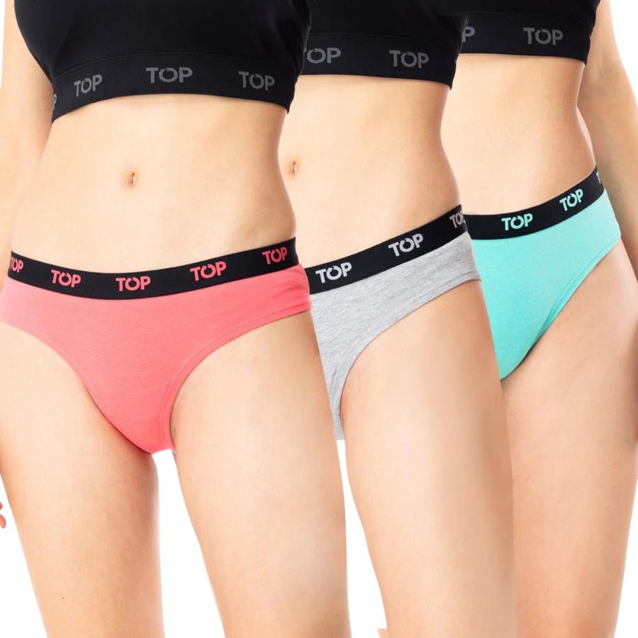 Pack 3 Calzón Bikini Algodón C5 Mujer TOP Multicolor